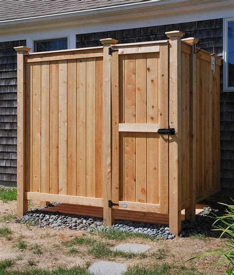 wooden outdoor shower enclosure kits